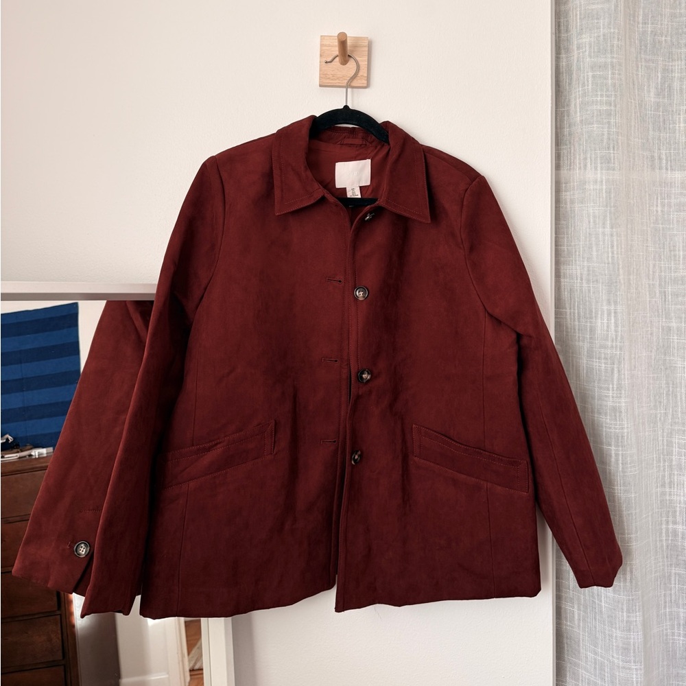 H&M Men's Deep Red Suede Jacket